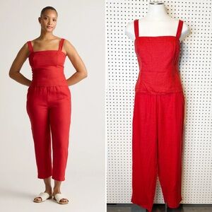 Quince | 100% European Linen Fitted Tank and Pants Set in Chile Sz. M